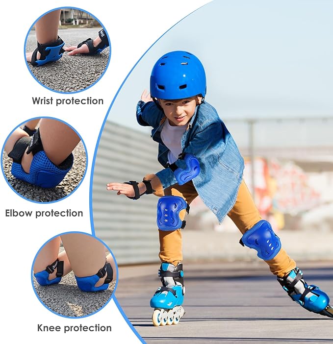 BOSONER Kids/Youth Knee Pad Elbow Pads Guards Protective Gear Set for Roller Skates Cycling BMX Bike Skateboard Inline Skatings Scooter Riding Sports