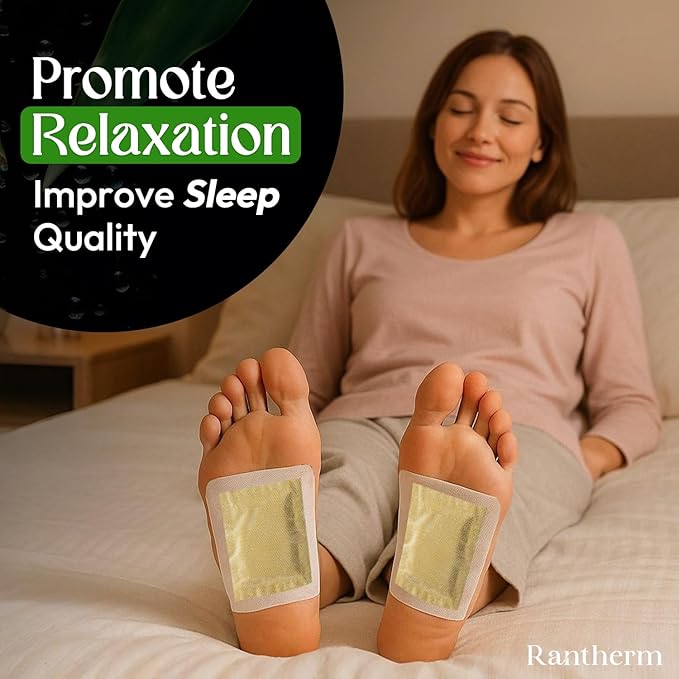 Foot Patches Pads for Deep Cleansing: Feet Patches Bamboo Wood Vinegar Ginger Foot Pads for Promoting Sleeping 20 Packs - 2 Boxes