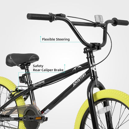 JOYSTAR Brockway Freestyle Kids BMX Bikes 20" 24" Kids Bicycles for 6-14 Years Old Boys Girls and Beginner-Level Riders 2 Pegs Multiple Colors