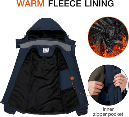 CAMEL CROWN Men's Mountain Ski Snow Jacket Waterproof Winter Coat Snowboarding Windbreaker Windproof Warm Hooded Snow Coat