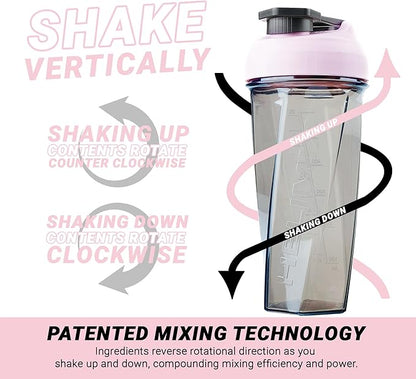 HELIMIX 2.0 Vortex Blender Shaker Bottle Holds upto 28oz | No Blending Ball or Whisk | USA Made | Portable Pre Workout Whey Protein Drink Shaker Cup | Mixes Cocktails Smoothies Shakes | Top Rack Safe