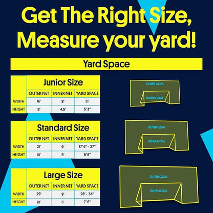 3-in-1 Soccer Training Rebounder & Goal Backstop Net - Soccer Goal for Volley, Passing, Solo Training - Outdoor Sports, Backyard Games