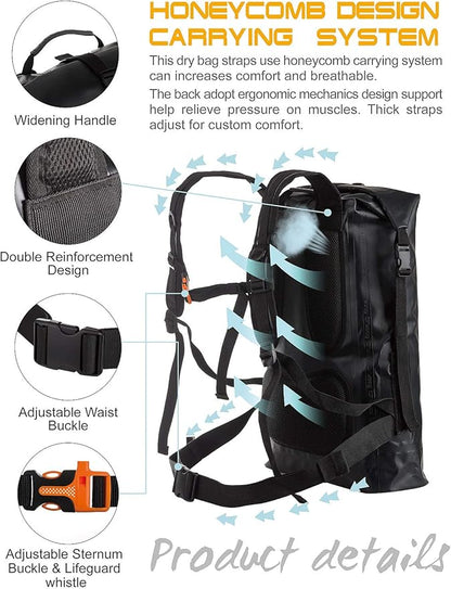 IDRYBAG Waterproof Backpack for Men 20L/30L/40L, Floating Dry Bag Kayak, Dry Backpack Hiking