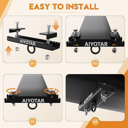 I Beam Clamp Hanger Mount, Heavy Duty Steel Beam Clamp, Heavy Punching Boxing Bag Hanger 5600LB Maximum Bearing Capacity H beam clamp hanger for Boxing Muay Thai MMA Training Gym Swing Trapeze Hammock