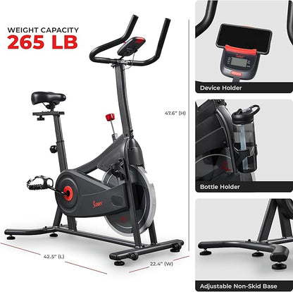 Sunny Health & Fitness ACTIVE Series Smart Exercise Bike with SunnyFit App Connection