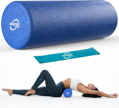 Invincible Fitness EPP Foam Roller for Deep Tissue Massage – Enhance Recovery, Relieve Pain, and Boost Mobility for a Stronger, Healthier You (Blue)