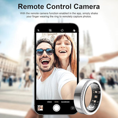 Health Tracker Smart Ring for Men Women-IP68 Waterproof Sleep Tracker with Heart Rate/Blood Pressure/Blood/Physiological Cycle/Oxygen Tracking, Step Counter, iOS & Android Compatible (8#)