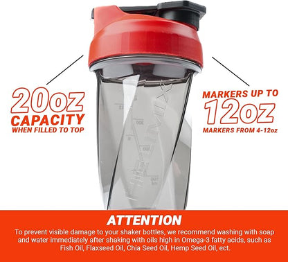 HELIMIX 1.5 Vortex Blender Shaker Bottle Holds Upto 20oz | No Blending Ball or Whisk | USA Made | Portable Pre Workout Whey Protein Drink Shaker Cup | Mixes Cocktails Smoothies Shakes | Top Rack Safe
