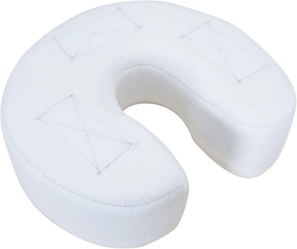EarthLite Massage Face Cradle Cushion Memory Foam - Massage Table & Massage Chair Headrest Pillow w/Washable Fleece Cover, White