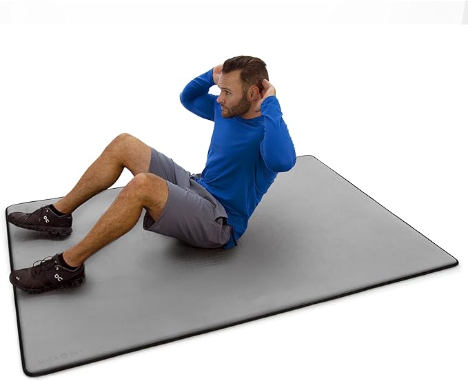 MICRODRY Deluxe Fitness Exercise Yoga Mat for Home & Gym, Extra Thick for High Impact Training, Multi Layered Skid Resistant Surface, Odor Neutralizing with Carrying Strap