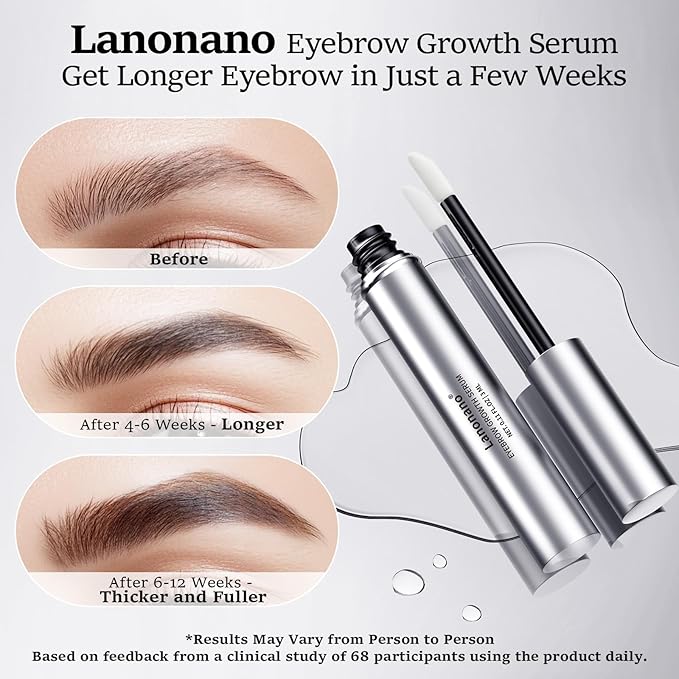 Eyebrow Serum, Fuller & Longer Looking Eyebrow Growth Serum, Advanced Eyebrow Enhancement, Vegan & Cruelty-Free, 0.1 Fl Oz（3ml）