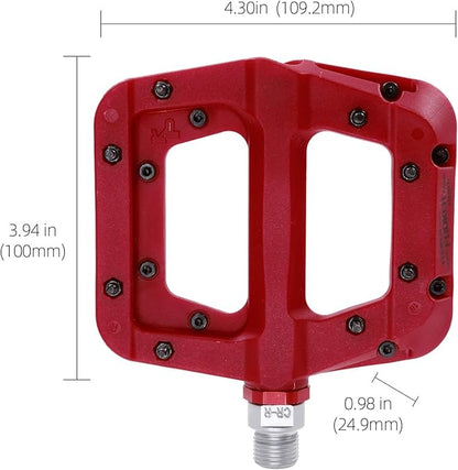 FOOKER MTB Pedals Mountain Bike Pedals 3 Bearing Non-Slip Lightweight Nylon Fiber Bicycle Platform Pedals for BMX MTB 9/16"