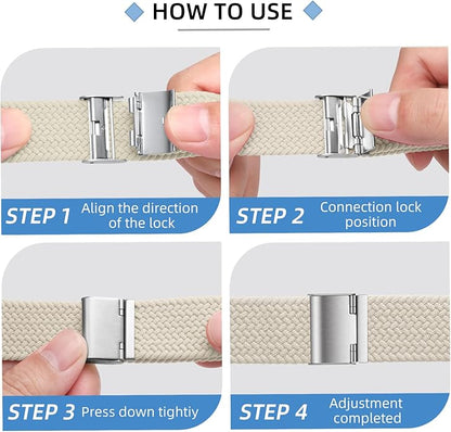Braided Solo Loop Bands Compatible with Fitbit Sense/Versa 3 Smart Watch for Women Men, Breathable Stretchable Sport Wristband for Fitbit Sense/Versa 3 Women Men