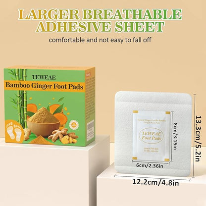 32 Pads Foot Pads -with Pure Natural Turmeric & Ginger, Wormwood, Bamboo Vinegar, Bigger Adhesive Pad Ginger Foot Pads