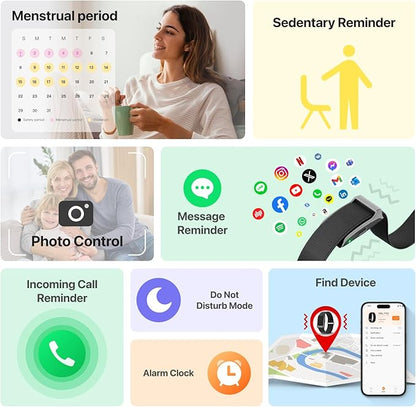 Health Fitness Tracker, Wearable Smart Bracelet for Men Women, Continuous Sleep/Heart Rate/Stress/Blood Pressure Monitor, IP68 Waterproof 120+Sports Modes, 2 Pack Bands, Free App for Android iPhone