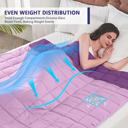 King Size Weighted Blanket for Adults (25 lbs, 80” x 87”, Purple) Cooling Heavy Blanket for Sleeping Perfect for 240-260 lbs, Breathable Blanket for Adults & Couple All Season, Machine Washable