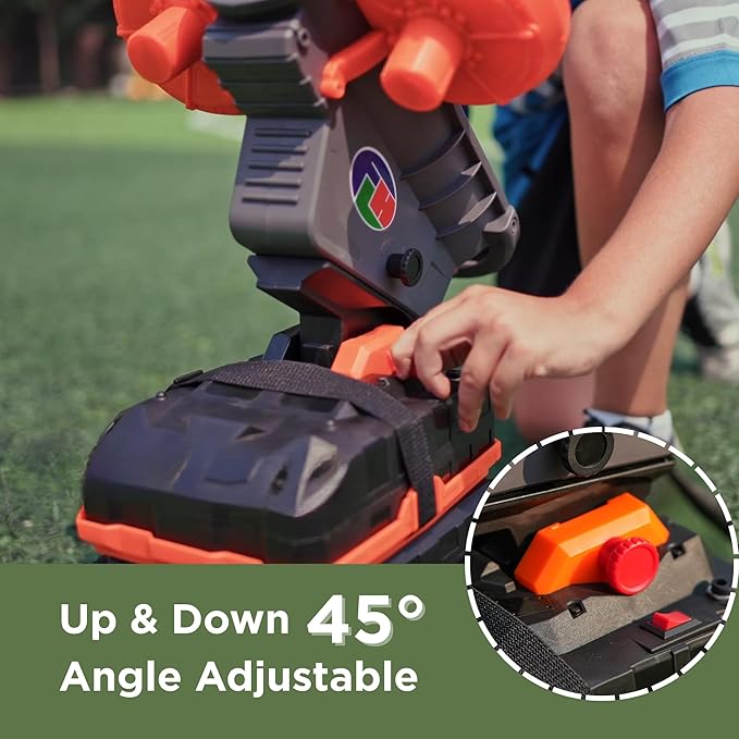 Furlihong 389BH Football Machine for Kids & Teens, Automatic & Manual Thrower, 3 Adjustable Angles, Left-Right Oscillation, Ideal for Catch & Pass Drills