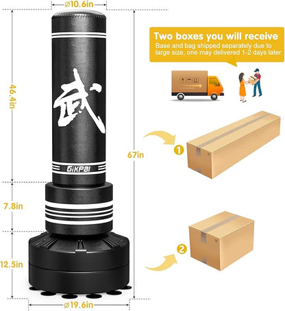 GIKPAL Freestanding Punching Bag with Boxing Gloves, Heavy Boxing Bag with Stand for Adult, Kickboxing Bag for MMA Martial Arts Boxing Traning