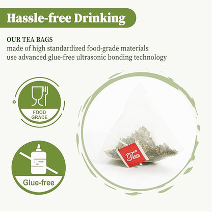 FullChea - Lemon Balm Tea Bag, 40 Teabags, 1.5g/bag - Premium Lemon Balm Herb - Melissa Officinalis - Non-GMO - Caffeine-free - Promotes Relaxation & Support Digestion, 40.0 Count