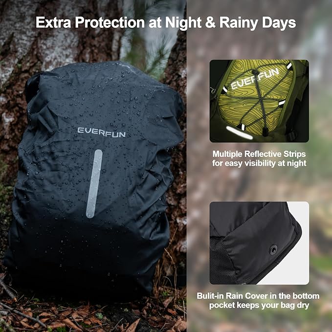 Everfun Hydration Backpack 18L with Water Bladder 2L/3L Hiking Water Backpack Women Men Hydration Pack Insulated Lightweight Day Hydropack with Storage for Hiking, Biking, Running, Festival