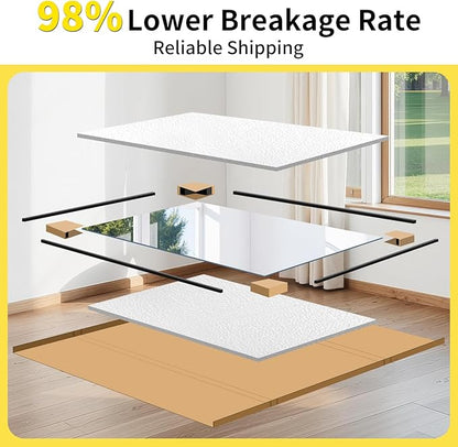 Home Gym Mirror - 55x28 Inch, 1PCS Frameless Tempered Glass Full Body Mirror for Wall Mount - Ideal for Yoga, Workout, Bedroom, Dance Studio (Silver)