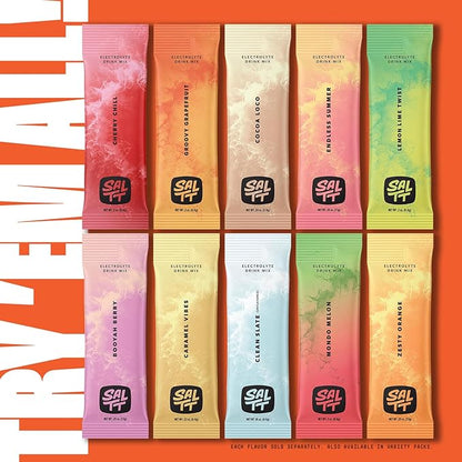 Keto Chow SALTT Electrolytes Powder Packets, Blue Slushies (30 Hydration Packets) - Magnesium, Potassium, Sodium, Trace Minerals - Vegan, Sugar Free, Gluten Free - Travel Essentials - Made in USA