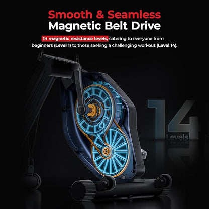 Sunny Health & Fitness Smart Folding X-Bike, Portable Compact Exercise Bike for Indoor Cycling Workout, Home Cardio Training Machine, Free SunnyFit App Bluetooth Connect, Optional Foldable Recumbent