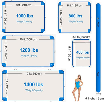 Inflatable Lake Float for Adults, Multi-Person Inflatable Swim Deck with None-Slip Surface, Swimming Water Platform, Floating Island - Dock - Raft for Pool & Beach, Lake, River Fun