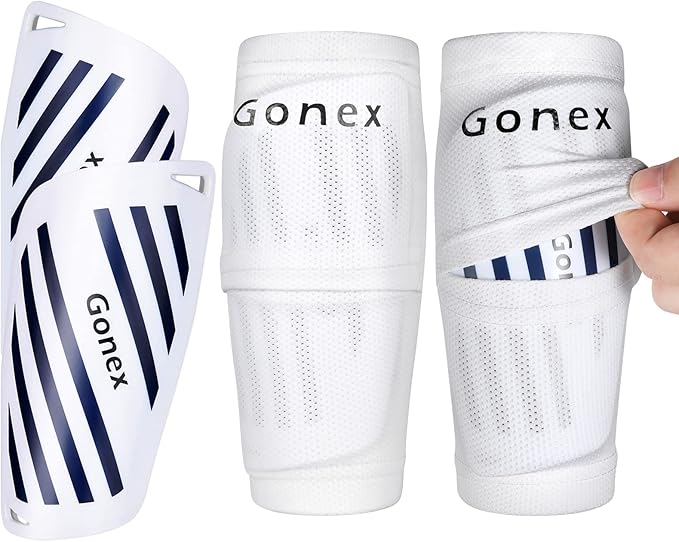 Gonex Soccer Shin Guards for Kids Adult, Youth Boys Girls Shin Guards Slip in Soccer Shin Pad Sleeves Canilleras for Football Games, EVA Cushion Protection Reduce Shocks & Injuries