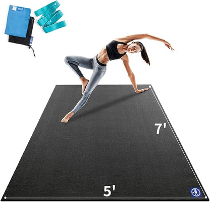 MRO Extra Large Yoga Mat, 12'x6'/9'x6'/7'x5'/6'x4' (9MM) Extra Wide and Thick Exercise Mats for Home Gym Workout, Non-Slip, Soft for Women and Men Fitness, Ideal for Barefoot Yoga, Pilates, stretching