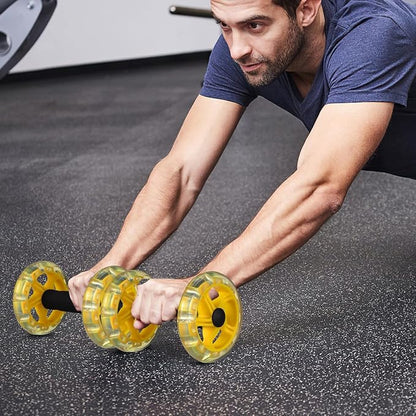 Kisangel Exercise Roller Weight Loss Equipment Exercise Abdominal Roller Ab Exercise Roller Hand Weights Dumbbell Yellow Fitness Exercise Device Fitness Wheel Wire Wheel