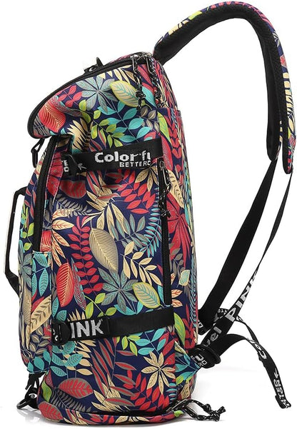 Kalesi Floral Gym Duffle Bag Backpack 4 ways for Women Waterproof with Shoes Compartment for travel Sport Hiking laptop Lightweight