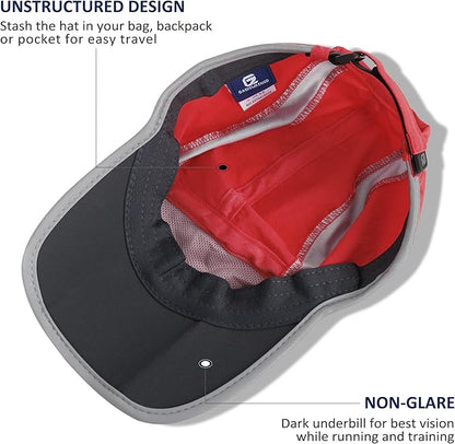 GADIEMKENSD Reflective Folding Outdoor Hat Unstructured Design UPF 50+ Sun Protection Sport Hats for Womens and Mens