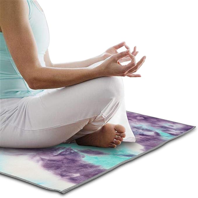 Yoga Towels , Non Slip Hot Yoga Towel Skidless Waffle Texture, 100% Absorbent Odorless Microfiber Yoga Blanket, Standard Sized 24 inchx72 inch Mat Towel,for Hot Yoga, Bikram, Pilates (Green & Pink)