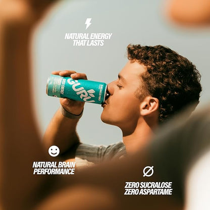 GURU PUNCH Organic Energy Drinks Variety Pack, Clean Energy Drink with Plant Based Natural Caffeine from Green Tea + Focus w/L-Theanine, Gluten Free, 140mg Caffeine, Healthy Drinks, 12oz (Pack of 12)