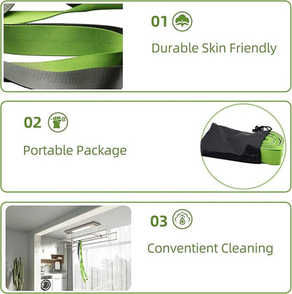 SANKUU Yoga Straps Stretching Strap with 12 Loops Workout Poster, Straps for Stretching Physical Therapy Equipment Long Stretch Out Bands for Exercise, Pilates and Gymnastics for Women Men