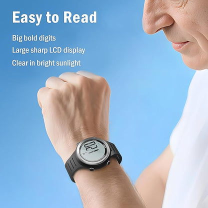 EZON Heart Rate Monitor and Chest Strap, Exercise Heart Rate Monitor, Sports Watch with HRM, Waterproof, Stopwatch, Hourly Chime T007