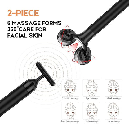 2-IN-1 Beauty Bar Electric Face Massager, 3D Roller and T Shape Arm Eye Nose Head Massager Facial Roller Massager Kit Skin Care Tools