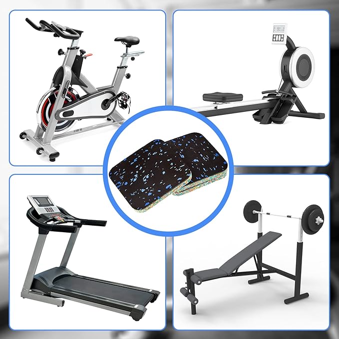 16 Pack Exercise Equipment Mat Treadmill 3.9 x 3.9 x 0.4 Inch