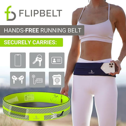 FlipBelt Classic Running Belt, Running Fanny Pack for Women and Men, USA Company