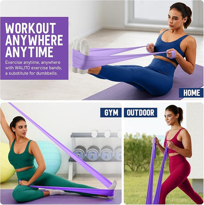 WALITO Resistance Bands for Working Out, Exercise Bands for Women and Men, Workout Bands for Physical Therapy, Stretch, Recovery, Pilates, Rehab, Strength Training and Home Gym