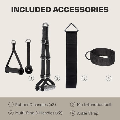 Inspire Fitness Functional Trainer Home Gym, SCS Smith Machine Cage System - Cable Machine Accessories - D-Handles, Ankle Strap & Multi-Function Belt