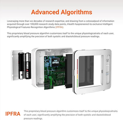 iHealth Push Wrist Blood Pressure Monitor, Digital Bluetooth Blood Pressure Machine with Large Display and Portable Carrying Case for at Home and Travel Use