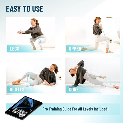 Fabric Mini Resistance Bands Sets for Trainers, Bootcamp, Gym for Men and Women in Fun Colors - Ebook, Videos and Workout Chart Included by Iron Core Fitness