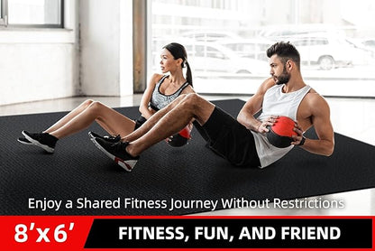 Large Exercise Mat for Home Workout 12â€˜x6â€™/10'x6'/9'x6'/8'x6'/7'x5'/6'x4' (7mm) (7mm) Extra