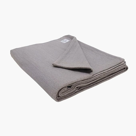 Yogikuti Iyengar Cotton Yoga Blanket Set of One – Thick Handwoven Yoga Blankets for Restorative Yoga, Meditation & Pranayama – Premium Cotton Yoga Blanket for Support & Comfort in Pranayama (Gray)