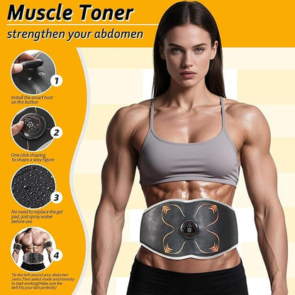 Electronic Muscle Stimulator, Abs Stimulator Muscle Toner for Abdomen/Arm/Leg, Strength Training Equipment for Men and Women