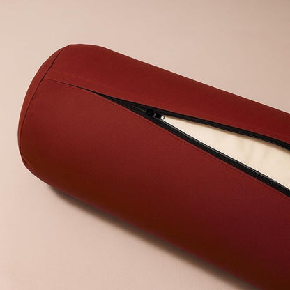 Yogikuti Iyengar Yoga Bolster for Restorative Yoga and Meditation – Lightweight Cotton Support Pillow with Handle for Easy Carry, Versatile for Pose Modification, Balance, Back Relief, and Relaxation