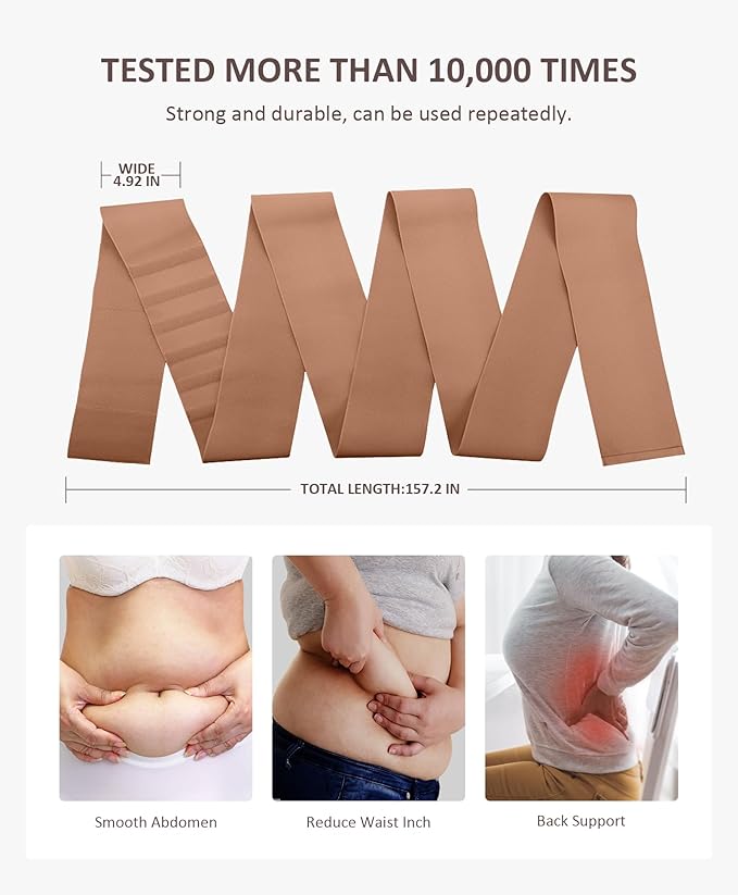 FeelinGirl Waist Trainer for Women Trimmer Belt Waist Cincher Tummy Wrap Plus Size Snatch Me Up Bandage Body Shaper