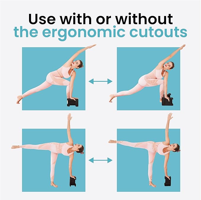 Ergo Yoga Blocks, Relieve Wrist Pain, Improve Comfort and Grip, Contoured Design, Pilates Exercise Balance & Stretching